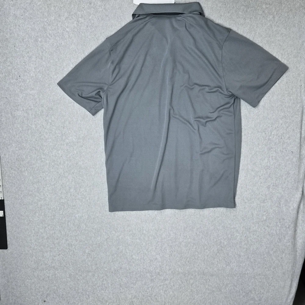 Nike‎ Men Polo L Gray Embroidered Logo Activewear Short Sleeve